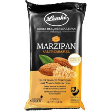 Lemke Marzipan / Baking Marzipan - Salty Caramel - Salt Caramel Marzipan with Almond Pieces (1 x 200 g)