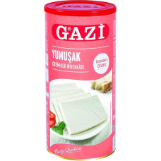 Gazi Yumusak Creamy Soft Cheese - 3 x 800 g Metal Tin - Shepherd's Cheese Cow Cheese Süzme Beyaz Peynir Cow Cheese 55% Fat 100% Cow's Milk Mild Microbial Lab Vegetarian Gluten Free Halal