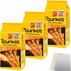 De Beukelaer Tourinos Pastry Sticks Cheese with Fine Spicy Gouda Pack of 3 (3 x 125 g Bags) + usy Block