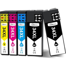 SANCTINK 34 XL spausdintuvo kasetės, suderinamos su Epson 34XL, skirtos Epson Workforce Pro WF 3720 WF 3725 spausdintuvo kasetėms WF-3720DWF WF-3725DWF (2 juodos, 1 žydros, 1 purpurinės, 1 geltonos)