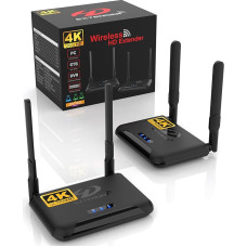 Wireless HDMI Transmitter and Receiver 4K, Binken 820FT/250m Wireless HDMI Extender Kit, 4K @ 30Hz HD HDMI without Cable, Streaming Media Video/Audio from Laptop, Camera, PS5, PC to Monitor,