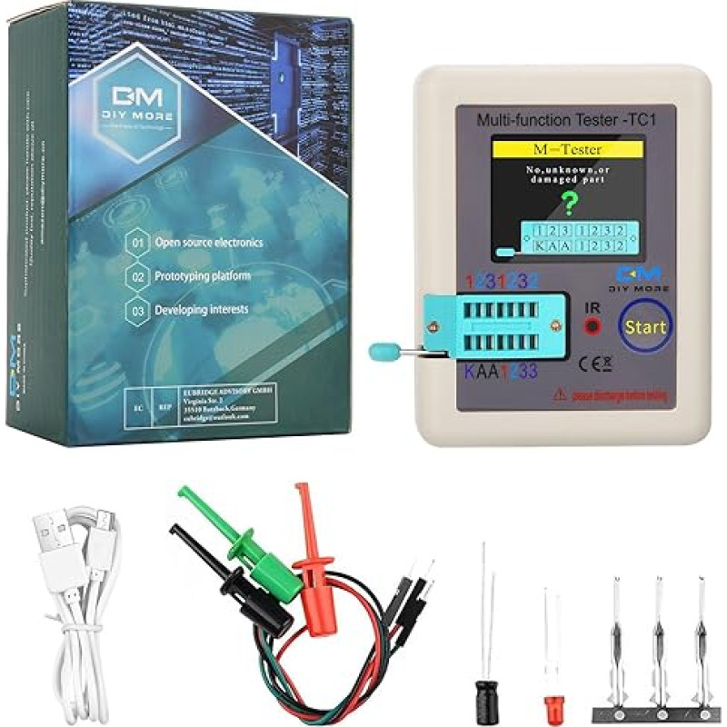 diymore LCR Transistor Tester Esr Meter Inductance Capacity LCR Meter Multifunction Tester TFT LCR-TC1 Transistor Tester for Diode Triode Capacitor Resistance Transistor ESR NPN PNP