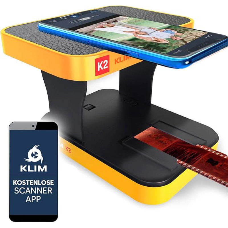 KLIM K2 Mobile Film Scanner 35 mm + Positive & Negative Slide Scanner + Photo Scanner for Digitizing + Slide Scanner + Your Own Development Station at Home + Digitize Slides Yourself