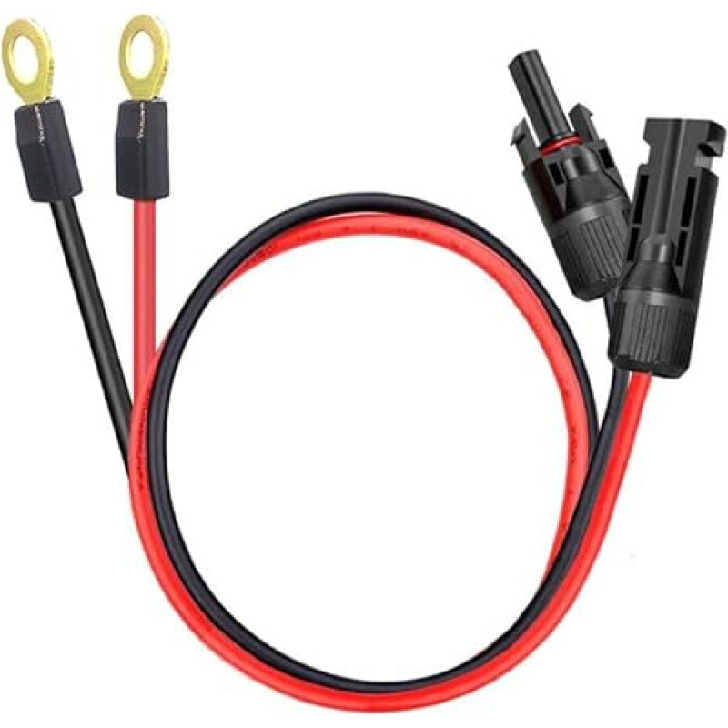 ZHOFONET O-Ring to Solar Plug, 10AWG 60 cm Solar Plug to O-Ring Female Extension Cable, Waterproof Extension Cable to Solar Panel Accessories