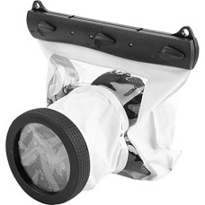 Fotoaparato nardymo krepšys, povandeninės fotografijos vandeniui atsparus krepšys, universalus nardymo krepšys, iki 20 metrų, 100 % sandarus, skirtas daugumai DSLR fotoaparatų (baltas)