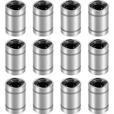 QUARKZMAN 12pcs LM5UU Linear Ball Bearings 5mm Bore 10mm Outer Diameter 15mm Length Linear Bearing for CNC 3D Printer