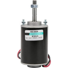 Mini Permanent Magnet DC Motor, 12 V/24 V CW/CCW Reversible Electric Gear Motor, High Speed, Low Noise for DIY Generator (3500 rpm (12 V))