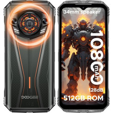 DOOGEE S Punk Pro Outdoor Mobile Phone 20GB + 512GB/2TB, 128dB Speaker, 10800mAh/33W Outdoor Smartphone Without Contract Android 14, 6.6 Inch FHD+ Construction Site Mobile Phone with LED Light Effect