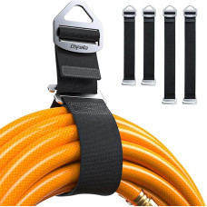 4 Pack One-Handed Operation [1S Tightening], Adjustable Extension Cable Organiser Holder, Hose Rope Storage Straps for RV Shed, Workshop, Garage, Tools Gifts for Dads Men