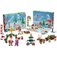 Plus-Plus 3973 Advent Calendar, Creative Building Blocks, 24 Doors + 1 Extra Door with Surprise, for Children from 5 Years, Ingenious Construction Toy, Made in Denmark, 600
