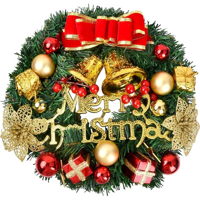 Jinlaili 30 cm Kalėdų gėlės durų vainikas, Kalėdų girlianda, Kalėdų vainikas sienoms kabinti, Kalėdų girlianda, Kalėdų dekoracijos, Kalėdų dekoracijos, Kalėdų dekoracijos, Kalėdų dekoracijos