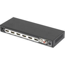 SpeaKa Professional 4 Port HDMI-Splitter with Audio-Ports, with remote control 3840 x 2160 Pixel Schwar