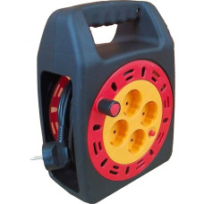 3 x 1.5 mm 4 Socket Extension Cable with Reel 15m Black