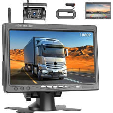 Inefala Wireless Reversing Camera with 7 Inch HD IPS Monitor, License Plate IP69 Waterproof Car Reversing Camera Night Vision for Cars, Trucks, SUVs, Vans