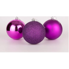 10cm/3vnt Kalėdų baubliai Atsparūs dūžiams Violetinė Kalėdų eglutės papuošalai Kamuoliniai papuošalai Baubliai Kalėdų dekoracijos Šventinė dekoracija Blizgus matinis blizgesys