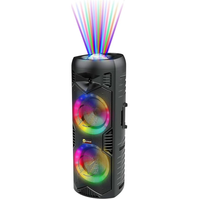 Let's Go Party 5150 Bluetooth Music Box: Ultimate Party Box with 200 W 6 Inch Double Speakers - Portable Karaoke Speaker with Wireless Microphone, 5H Playtime, Remote Control & Light Show