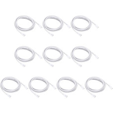 PATIKIL 3 m T5 T8 LED lempučių prijungimo kabelis, 4 LED dvigubo 3 kontaktų kabelio jungties prailginimo kabelis, skirtas LED integruotiems vamzdžiams, baltos spalvos