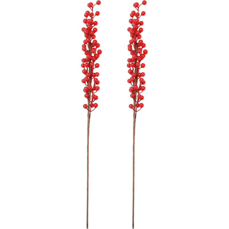 PATIKIL Artificial Red Berry Branches, 2 Pack Ilex Berry Branches, Burgundy Berry Picks for Christmas Wreath, Wedding Decoration, Party, Home, Style 5