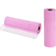 QUARKZMAN Jutos tinklas, 2 Stück 10 Zoll x 30 Fuß PP Dekoratives Netzband Netzband zum Verpacken von Weihnachtskranz-Partydekorationen DIY-Handwerk, rožinis