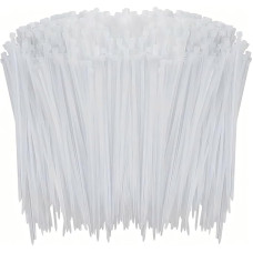 Kabelbinder (30,5 cm), 18 kg Zugfestigkeit, robuste Bänder, selbstsichernde Nylonbinder für Zäune, Camping, Outdoor, Weiß, 100 Stück