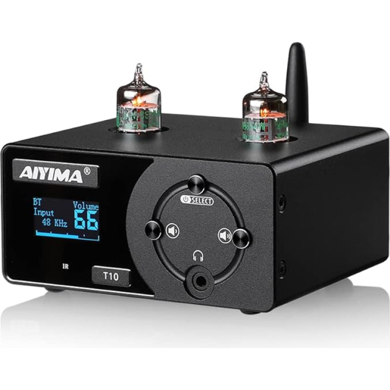 AIYIMA T10 JAN5725 Tube Vacuum Preamp QCC3031 Bluetooth 5.0 Audio Decoder Mini HiFi Headphone Amplifier for Home Audio Amplifier Supports PC-USB APTX Coaxial Optical Input