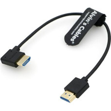 Alvin's Cables Ultra HD 8K HDMI 2.1 Cable Straight HDMI to Right Angle HDMI High Speed for Atomos Ninja V Monitor, Z CAM E2, Sony FS5| FS7| A7S3 Cameras 10 Inch