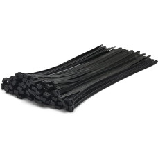 Cableties.co.uk Daugiafunkciniai kabeliniai kaklaraiščiai Heavy Duty Black 370mmx7.6mm Premium Nylon Cable Ties 100 Pack Indoor Outdoor Wire Management Gardening Office and DIY