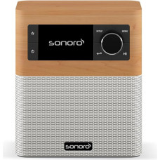 sonoro Stream Internet Radio with Bluetooth & DAB Plus (FM/FM, Wi-Fi, MP3, Spotify, Amazon, Deezer, Splash-Proof) Design Kitchen Radio Maple / White