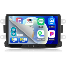 8 branduolių CAMECHO 4G + 64G Android 13 automobilinis radijas Renault Dacia Logan Duster Sandero Lodgy Capture Symbol Lada Xray su Navi Carplay Android Car, 8 colių dvigubas DIN jutiklinis ekranas su Bluetooth 5.0