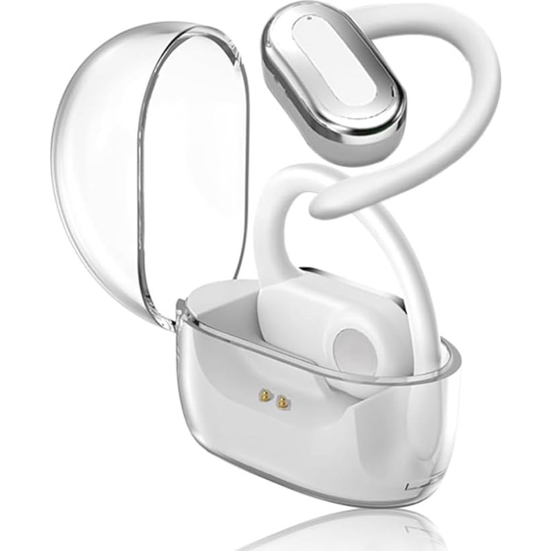SLuB Open Ear Bluetooth Headset, Bluetooth Wireless Sports Headset, Air Lining, Bluetooth 5.3, IPX5 Waterproof for Running, Fitness and Gaming (White)
