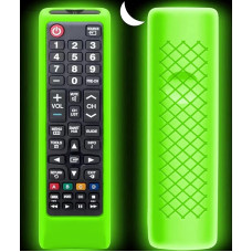 Schutzhülle für Samsung TV-Fernbedienung, Abdeckung für Samsung-Fernbedienung für Smart-TV, universelle Ersatz-Silikonhülle mit Umhängeband, leuchtet im Dunkeln, Grün