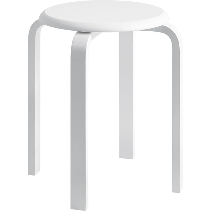 IBUYKE RF-717 Stacking Stool Solid Wood Stool Home Bench Wooden Stool Fashion Creative Stool Modern Dining Table Stool Adult Dining Room Stool White 40 x 44 x 33 cm