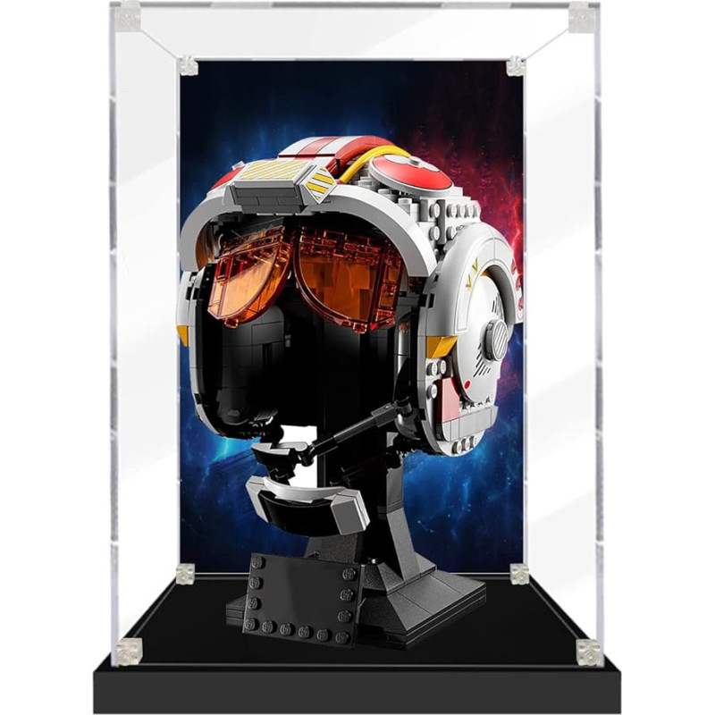 icuanuty Acrylic Display Case for Lego 75327 Luke Skywalker Red Five Helmet, Dustproof Display Case for Models Collectibles (Display Case Only)