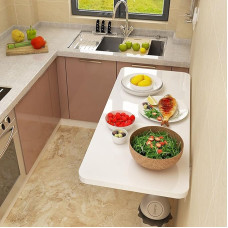 Klapptisch zur Wandmontage, für kleine Räume, Gelb, 80 x 40 cm, multifunktionaler Schreibtisch für Waschküche, Esszimmer, Arbeitszimmer, Küche, Bar