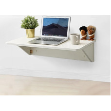 Wandmontierter Klappschreibtisch，Wandmontiertes Klappregal aus Massivholz，Mehrere Stile verfügbar, starke Tragfähigkeit, platzsparend, geeignet für Wohnzimmer, Schlafzimmer, Küche(Wit,80*40cm)