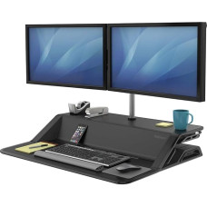 Fellowes Lotus Sit-Stand Height Adjustable Ergonomic Workstation, Metal, Black