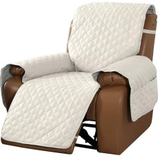 LINGKY Fotelio apsauga Kėdės pagalvėlė Relax su kišenėmis, TV kėdės apsauginis užvalkalas, neslystantis, kėdės užvalkalas namams su vaikais ir naminiais gyvūnais šunimi (dramblio kaulo spalvos, 1 sėdimoji vieta/krėslas)