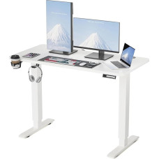 IBVIVIC Electric Height-Adjustable Desk 120 x 60 cm Standing Seat Table Standing Desk with Memory Function White