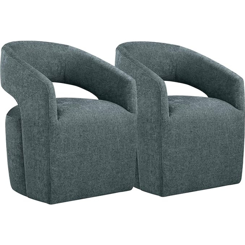 KISLOT Minkštos valgomojo kėdės su ratukais Nesurenkama Šiuolaikinė statinės kėdė su ratukais valgomajam Miegamasis Svetainė Skaitykla