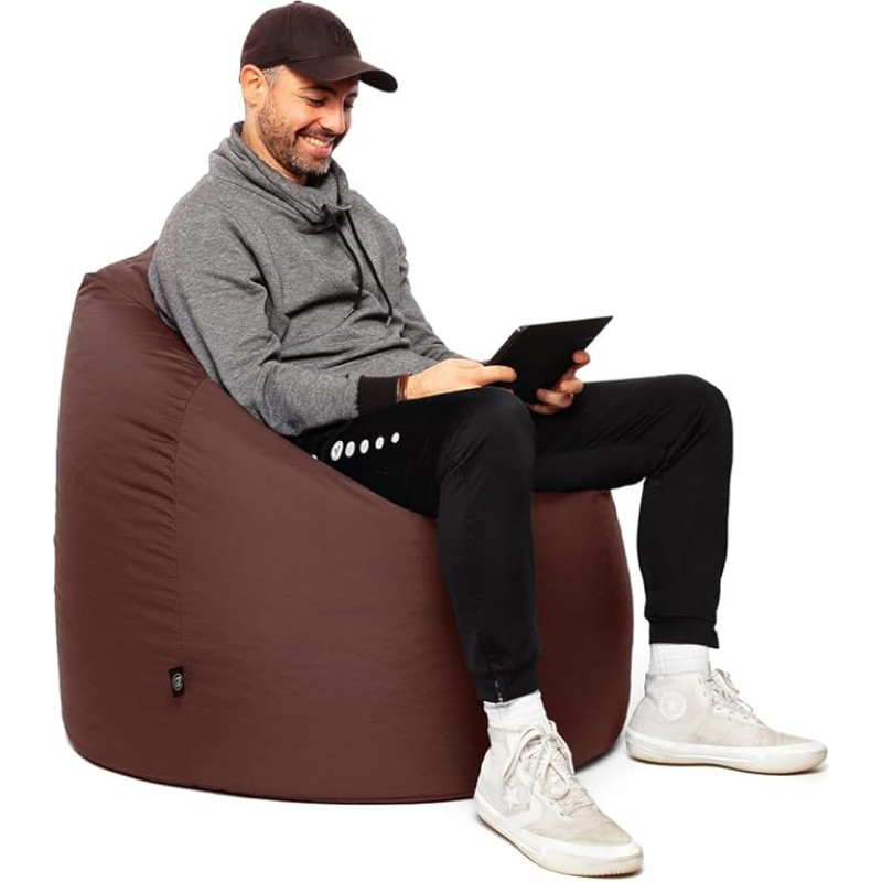 PATCH HOME Patchhome Patchhome pupelių maišas, lašo formos, su užtrauktuku, pakartotinai užpildomas, skirtas naudoti patalpose ir lauke, su polistireno užpildu, 3 dydžiai, XXL, aukštis 115 cm, skersmuo 95 cm, rudos spalvos