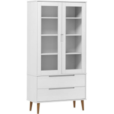 Hommdiy MOLDEWohnzimmer vitrina balta 90 x 35 x 175 cm pušies masyvo