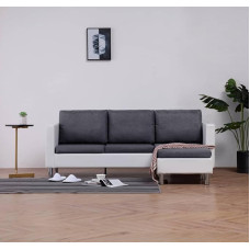 LAPOOH 282286 3-vietė sofa su pagalvėlėmis Balta dirbtinės odos poilsio sofa, sofos ir kušetės, poilsio sofa, svetainės sofa