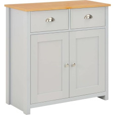 vidaXL Sideboard with 2 Drawers 2 Doors Sideboard Side Cabinet Multi-Purpose Cabinet Hallway Cabinet Grey 79 x 35 x 81 cm