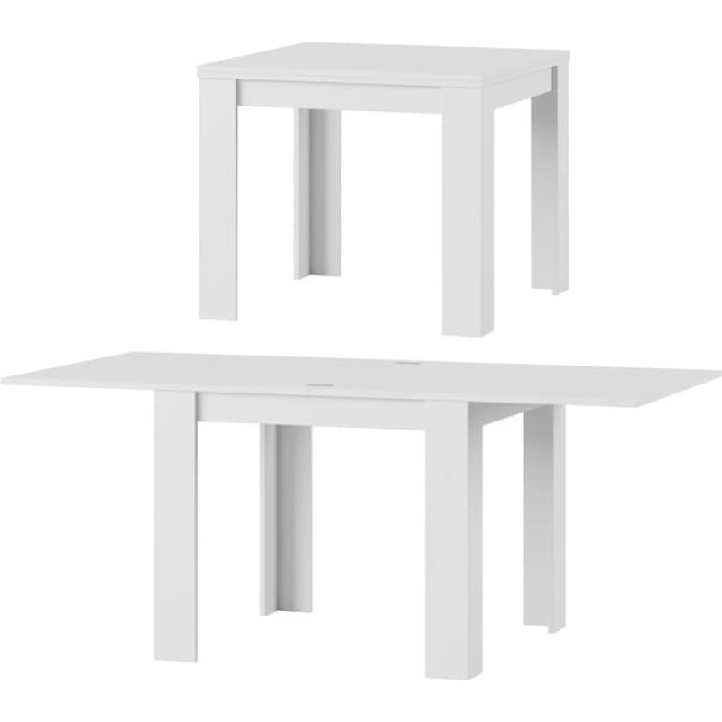 MPS Practical Saturn Table, 90-180 x 77 x 90 cm, Kitchen Table, Dining Room Table, Dining Room Table, Living Room, Square Table, 90 x 90 cm, 4 Table Feet, Extendable Table, Modern