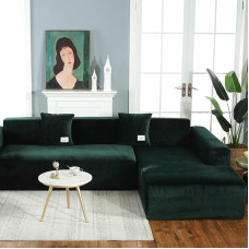 jia cool Sofos užvalkalas 4 vietų sekcijai, 1 dalis, L formos sofos užvalkalai, baldų apsauga, tempiamas sofos užvalkalas, tamsiai žalias