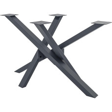 CLP Jimmy stalo kojos, stalo bėgiai iš kvadratinių profilių, aukštis 72 cm, žvaigždės formos stalo rėmas, spalva: Spalva: pilka, dydis: 120 x 60 x 72 cm