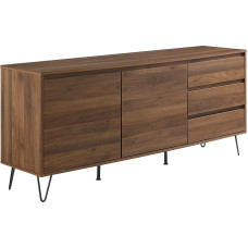 Crosley Furniture Teagan Record Storage Sideboard, Brown Oak