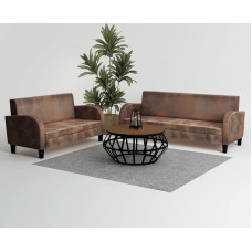 ZEYUAN sofos komplektas, 2 dalių sofa lova, sofa lova, sofa su miego funkcija, sofa lova, sofos ir kušetės, relaksacinė sofa, dirbtinė oda su zomšos išvaizda, ruda