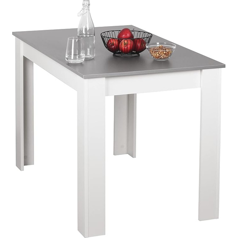 RICOO WM088-WM-PL Dining Table Small 110 x 75 x 68 cm White and Grey