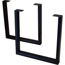 SAM stalo rėmas, 2 vnt., juodos spalvos, dažytos ketaus spalvos, medinių stalų rėmas, 70 x 74 cm